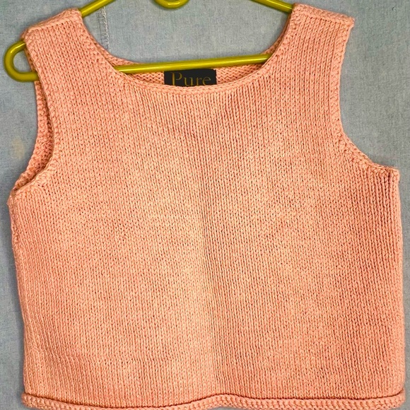 Blush Pink Crotchet Crop Top - Picture 3 of 4